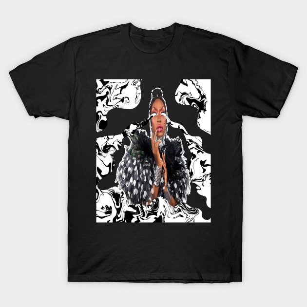 Shea Coulee Black and White Swirls T-Shirt by KalanisArt